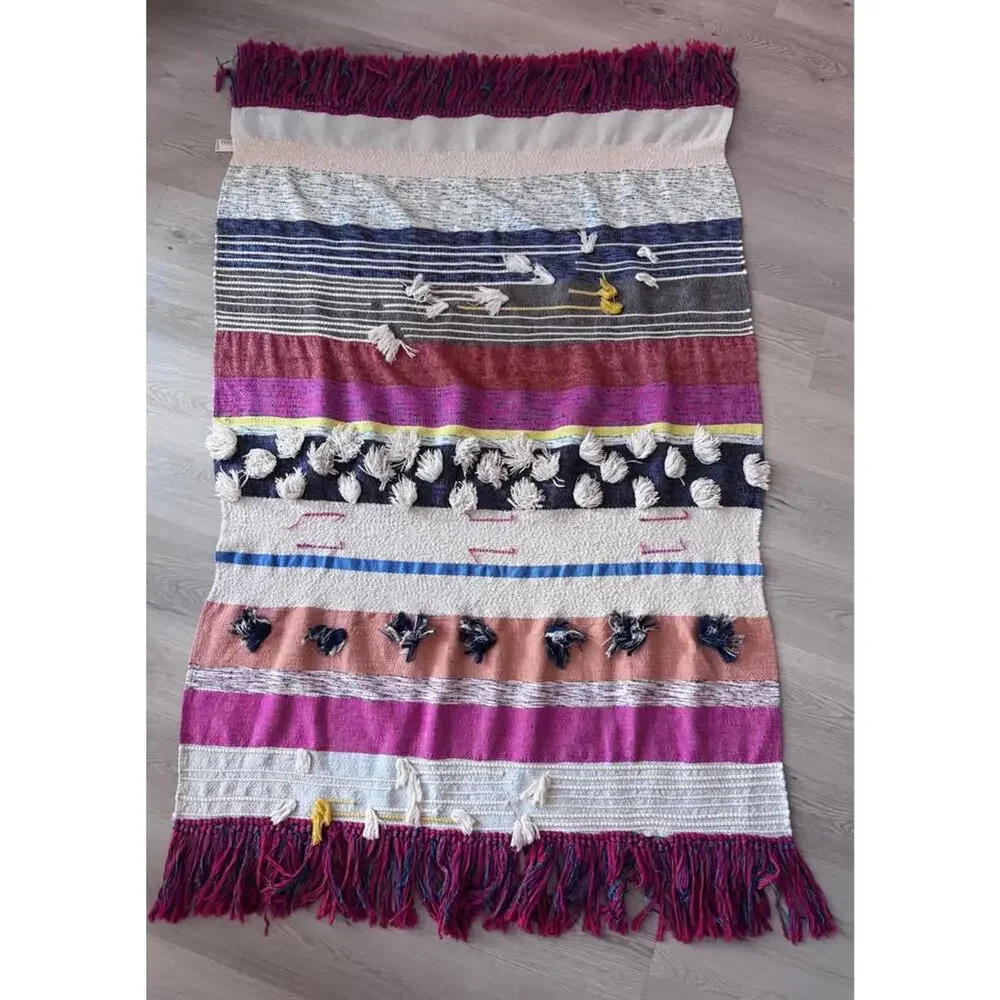 Anthropologie All Roads Design Yucca Tufted Desert Boho Throw Blanket